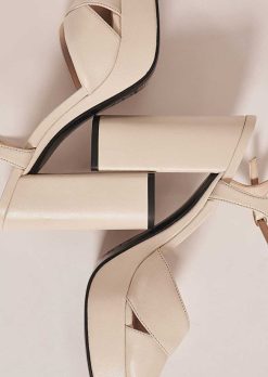 TARA JARMON Chaussures Kourtney En Cuir Lisse Ecru Best