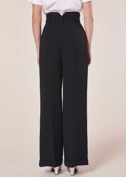 TARA JARMON Pantalon Pyla En Crepe Noir Wholesale