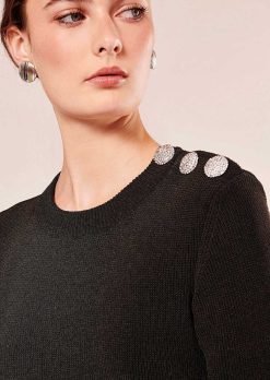 TARA JARMON Robe Rayonnante En Coton Irise Noir Best