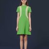 TARA JARMON Robe Raquel Verte En Double Toile Clearance