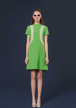 TARA JARMON Robe Raquel Verte En Double Toile Clearance