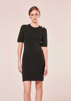 TARA JARMON Robe Rayonnante En Coton Irise Noir Best