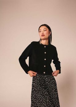 TARA JARMON Gilet En Tricot Noir Invite Clearance