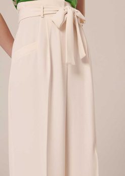 TARA JARMON Pantalon Pyla En Crepe Ecru Best