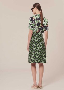 TARA JARMON Jupe Jola Bleu Nuit Avec Motif Graphique Vert Online