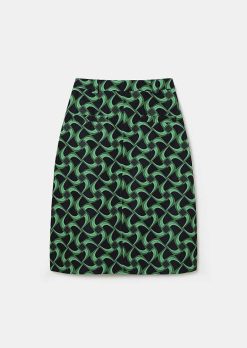 TARA JARMON Jupe Jola Bleu Nuit Avec Motif Graphique Vert Online