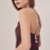 TARA JARMON Robe Fluide En Satin Marron Reane New