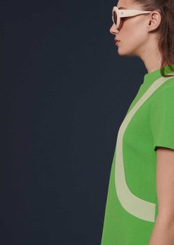 TARA JARMON Robe Raquel Verte En Double Toile Clearance