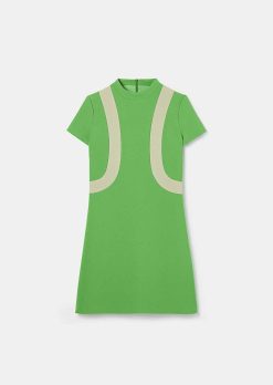 TARA JARMON Robe Raquel Verte En Double Toile Clearance
