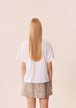 TARA JARMON T-Shirt Taralove Blanc En Coton Brode Wholesale