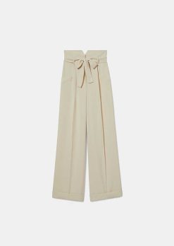 TARA JARMON Pantalon Pyla En Crepe Ecru Best