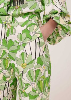 TARA JARMON Pantalon Imprime Floral Vert Primavera Clearance
