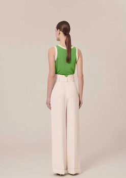 TARA JARMON Pantalon Pyla En Crepe Ecru Best