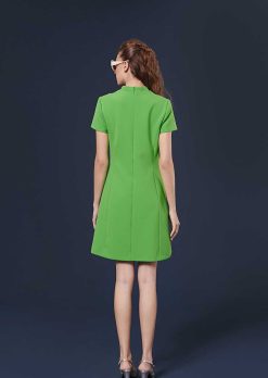 TARA JARMON Robe Raquel Verte En Double Toile Clearance