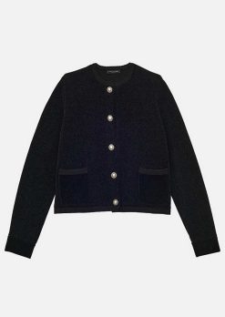 TARA JARMON Gilet En Tricot Noir Invite Clearance