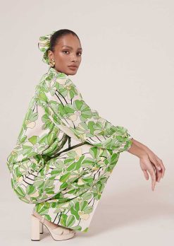 TARA JARMON Pantalon Imprime Floral Vert Primavera Clearance
